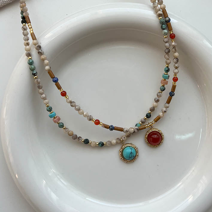 French fashion turquoise necklace
