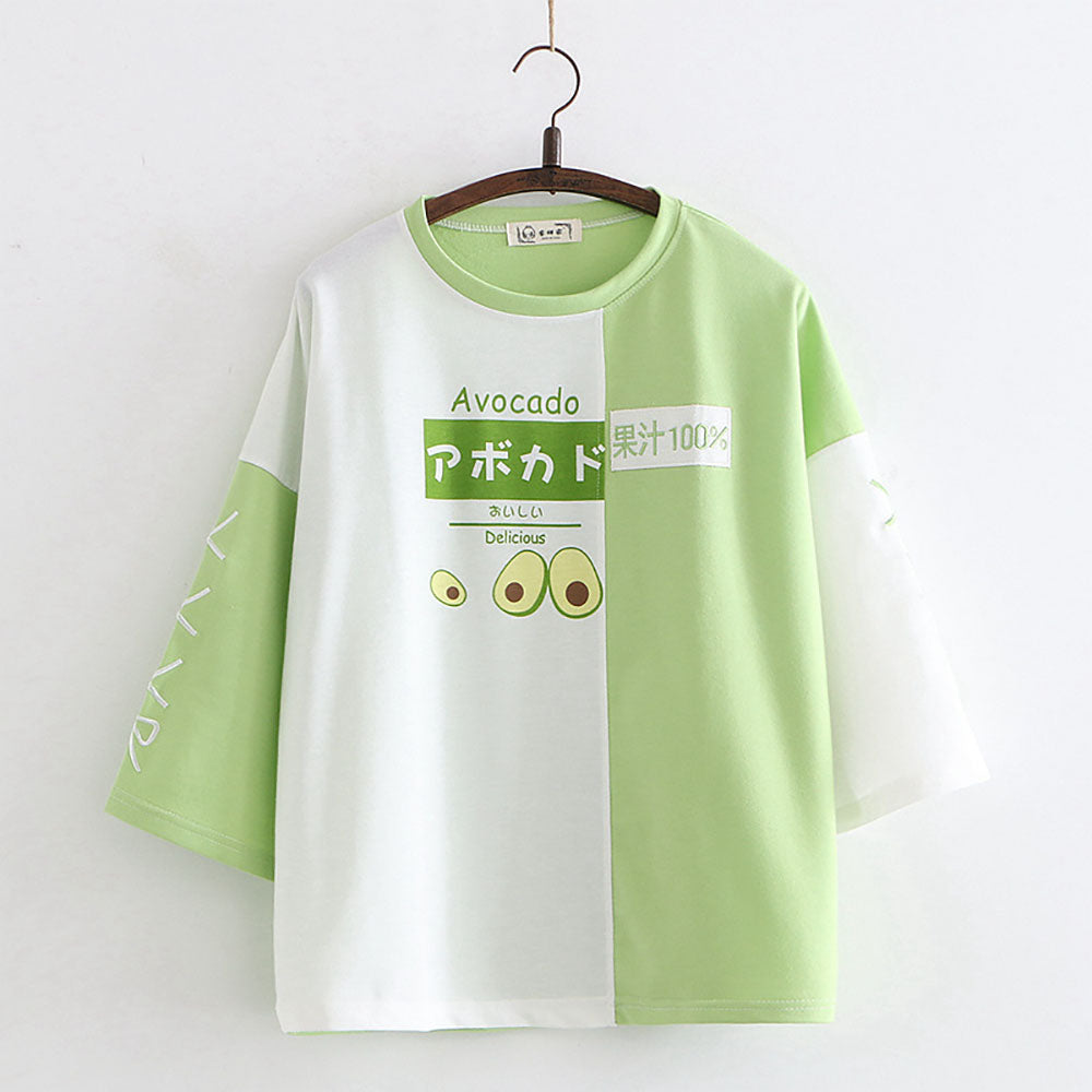 Japanese Two-Toned Fruit Long Sleeve T-shirt