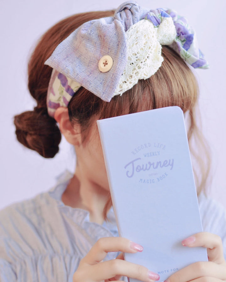 Lavender Floral Lace Bow Headband