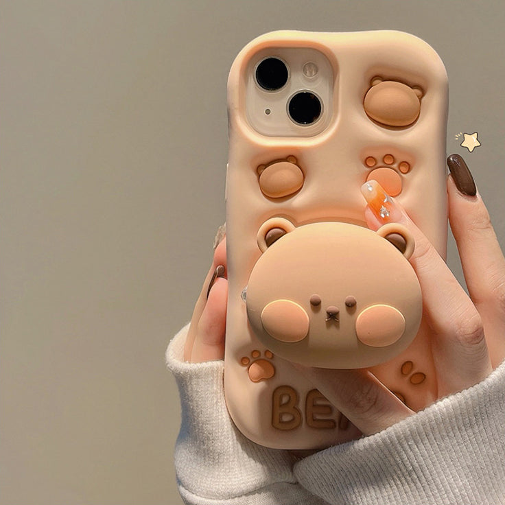 Cute Bear Pattern iPhone Case