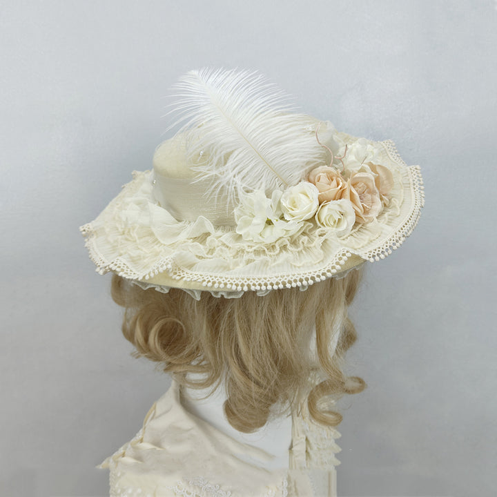 Handmade Flower Elegant Flat Hat