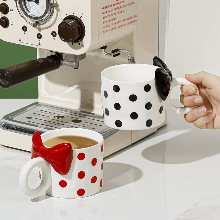 Bowknot Polka Dot Ceramic Mug