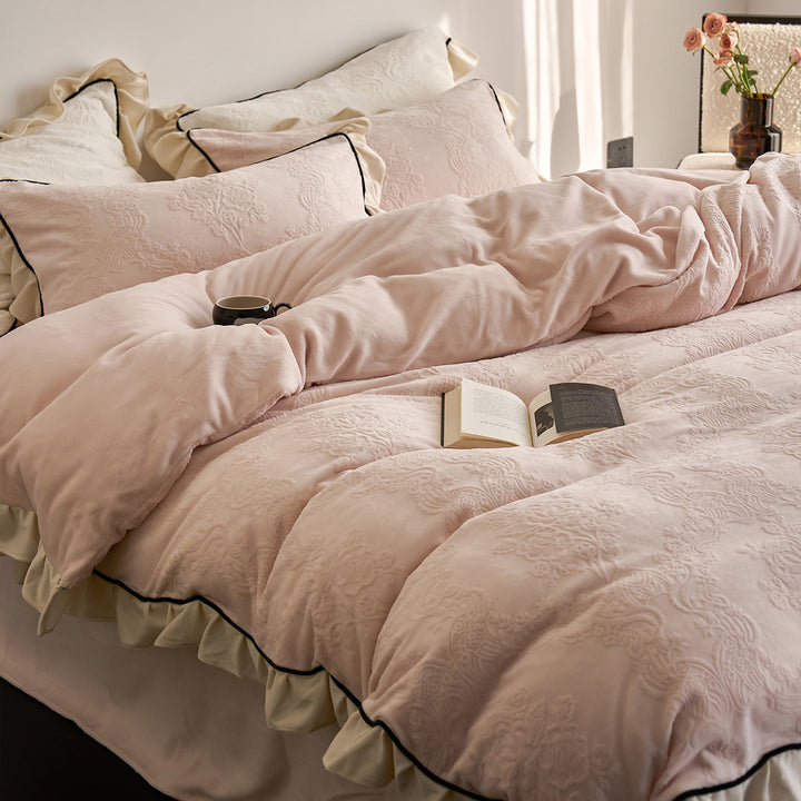 Cozy European Textured Thick Bedding Set