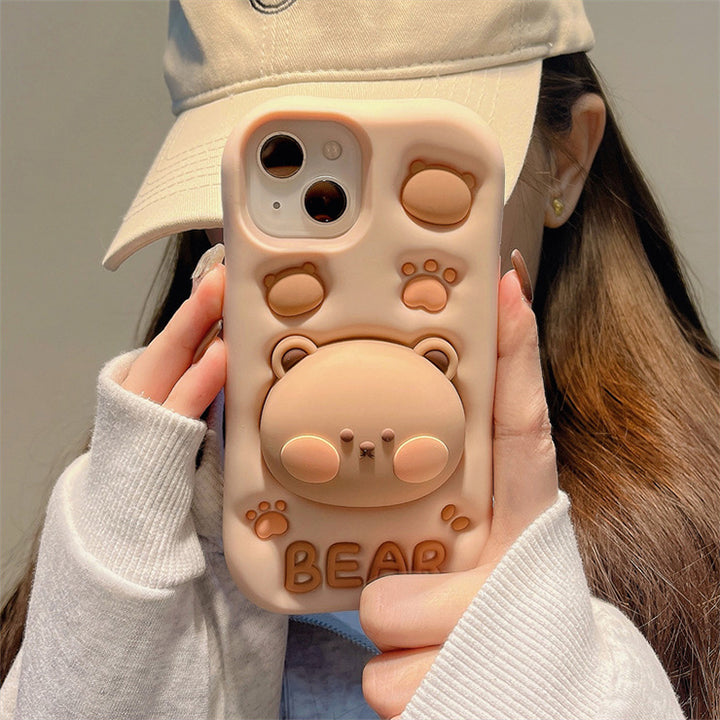 Cute Bear Pattern iPhone Case