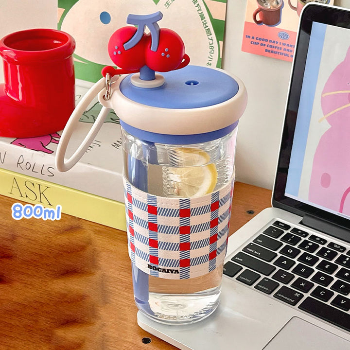 fruit-patterned water bottle