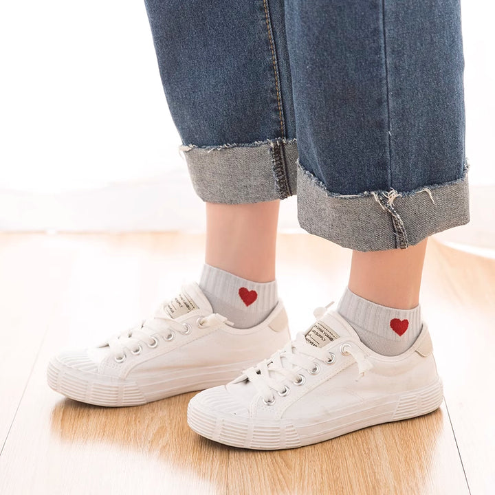 Heart Pattern Spring/Summer Cotton Socks
