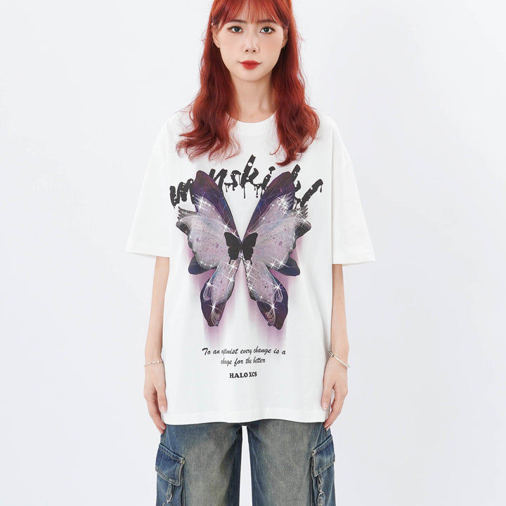 American Vintage Butterfly Short Sleeve Oversized T-shirt