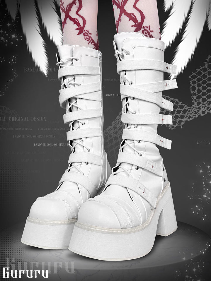 Gothic Grunge Lace Up Boots