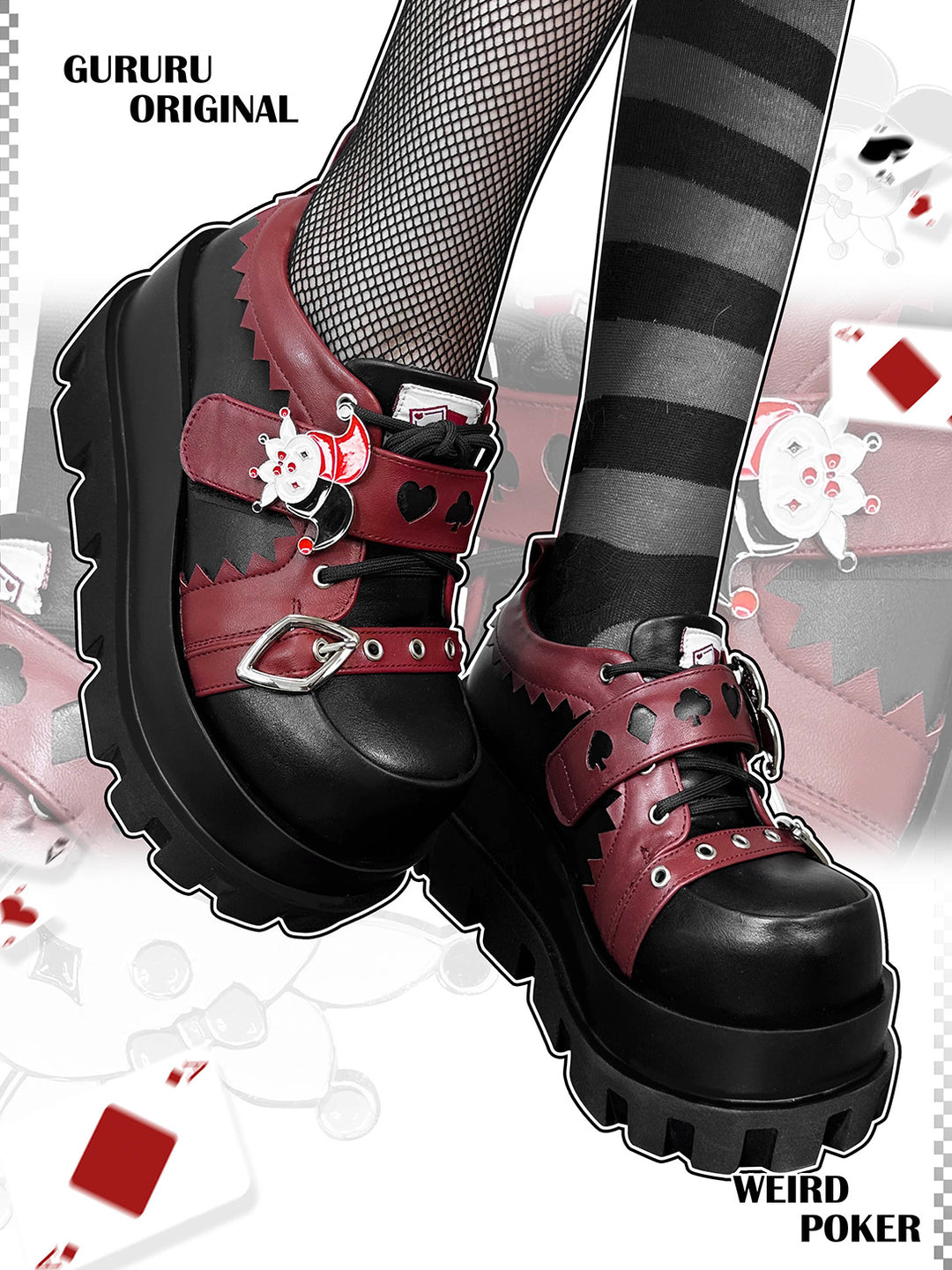 Punk poker-themed Platform Shoes