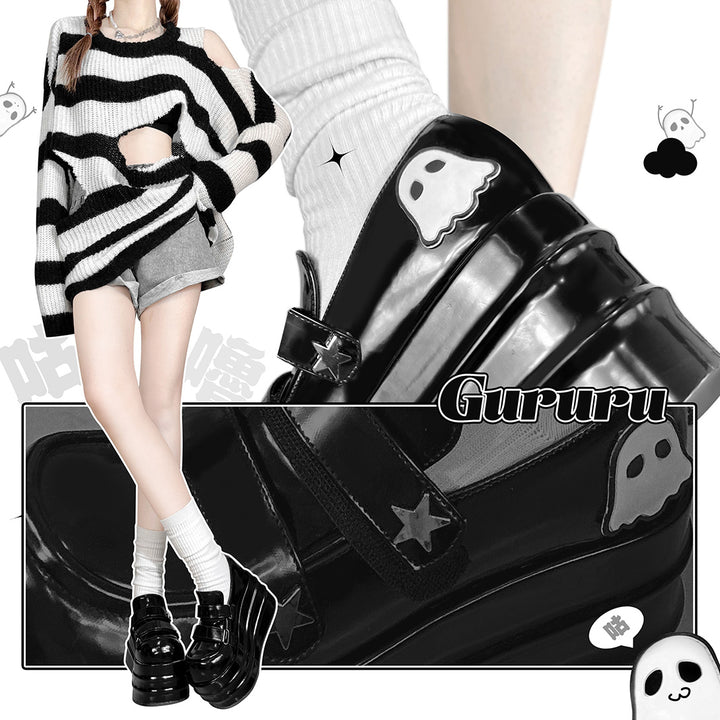 Gothic Punk Ghost Platform Shoes