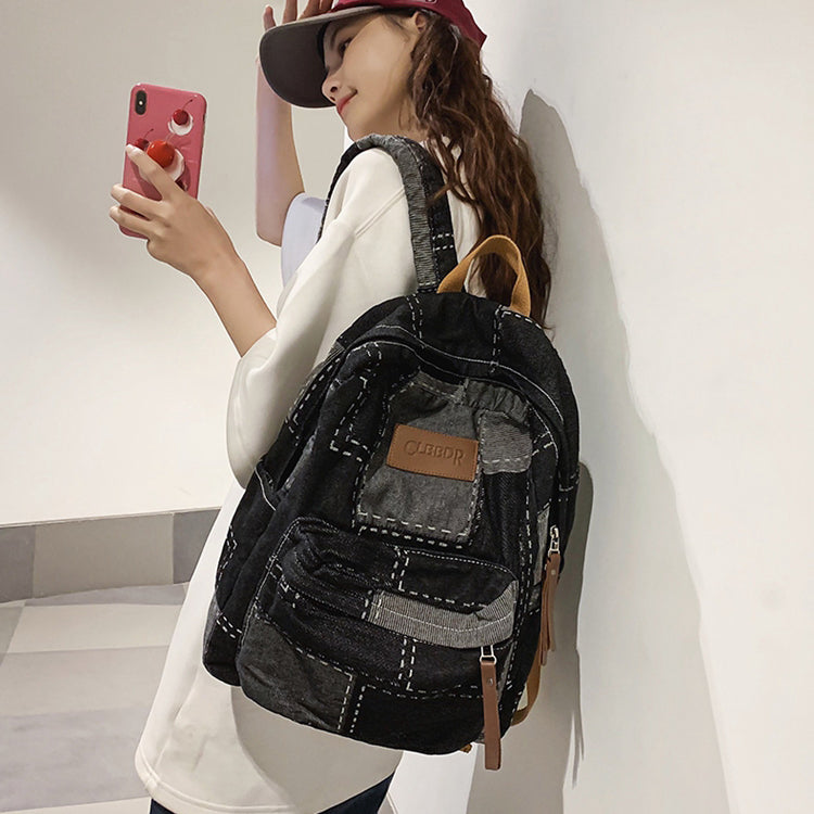 Vintage Denim Backpack
