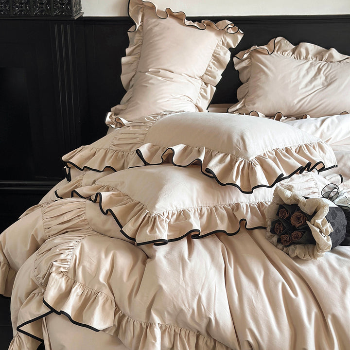 Luxury Style Lotus Leaf Edge Cotton Bedding Set