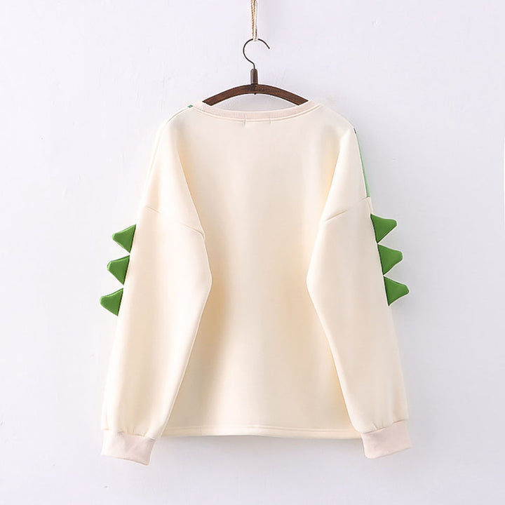 Dinosaur Japanese Print Plush Sweatshirt