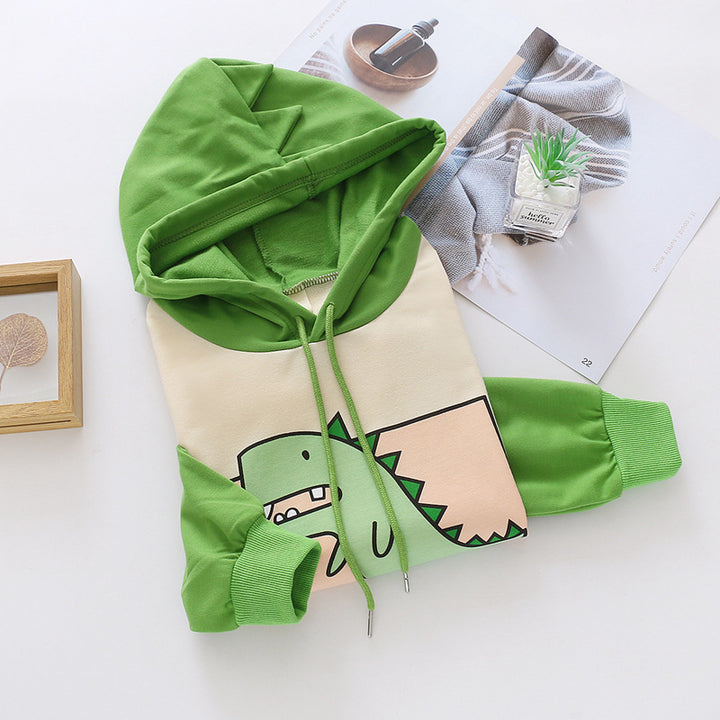 Cute Dinosaur Cartoon Print Hoodie