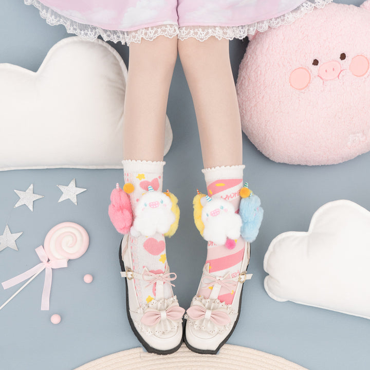 Cartoon Flowers Cotton Socks