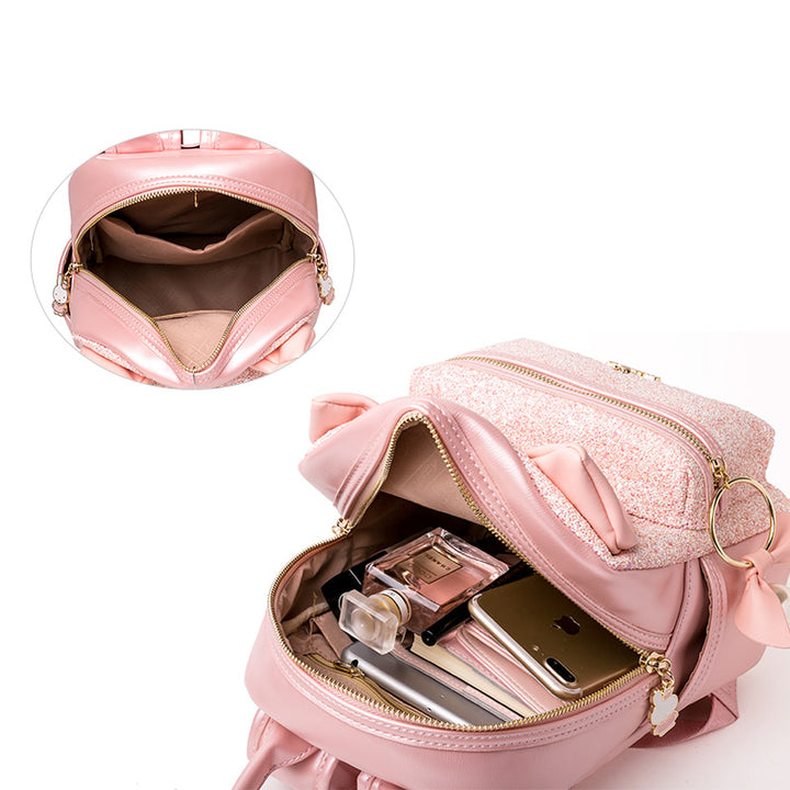 Japanese Cute Bunny Ear Pink Backpack