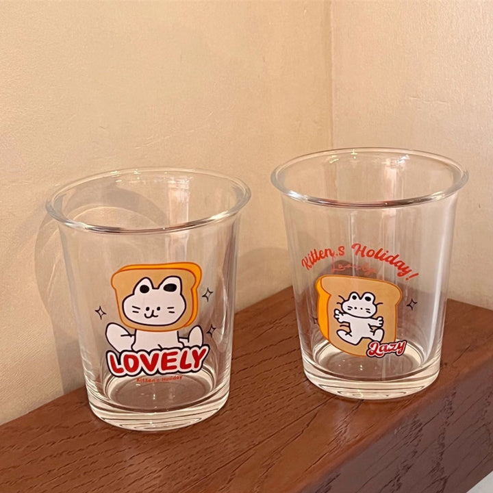 Adorable Kitten's Holiday Glass Cups - Lovely & Lazy Designs
