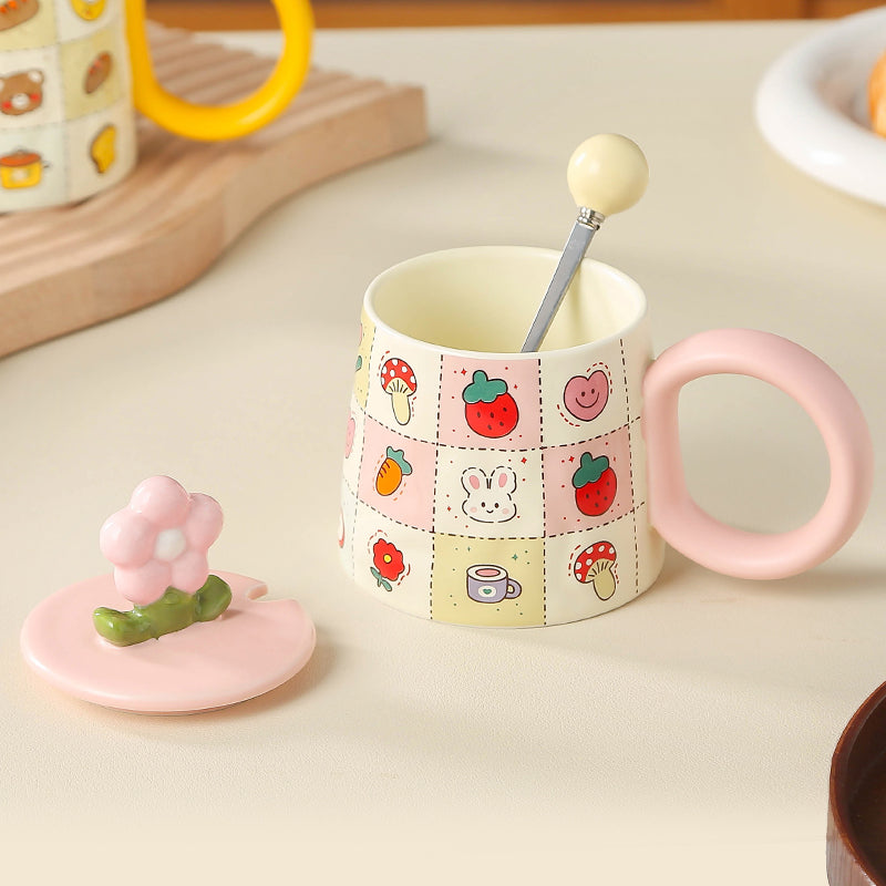 Cartoon Flower Ceramic Mug