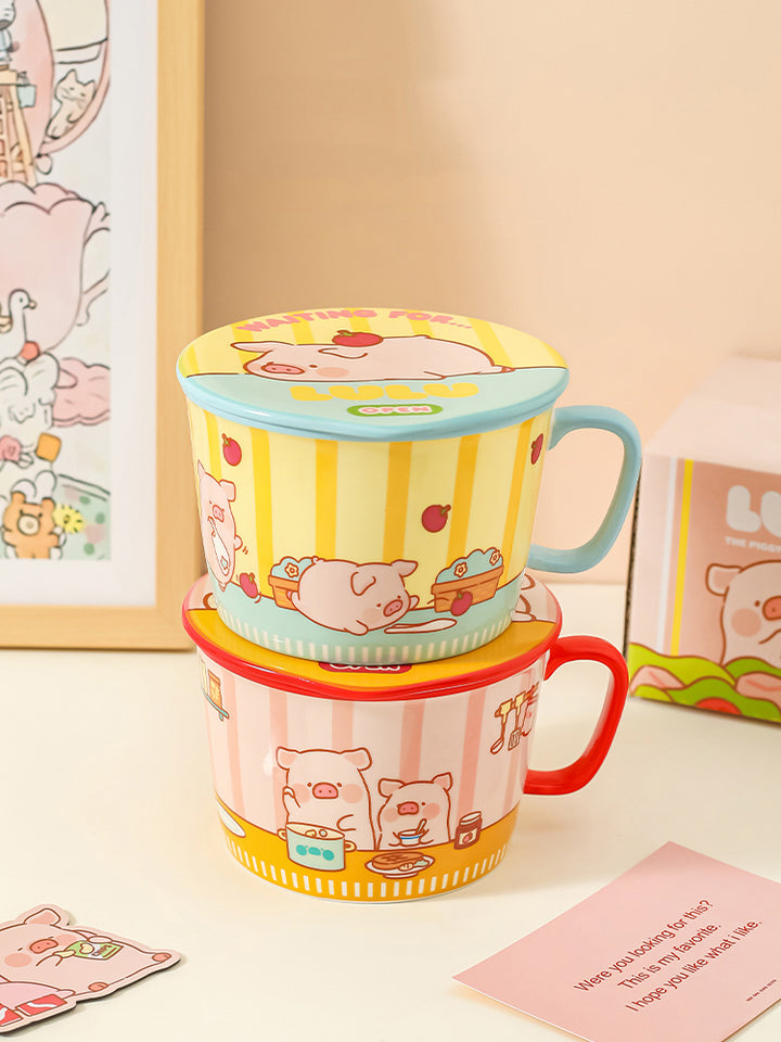 Cute Cartoon Pig Ramen Bowl