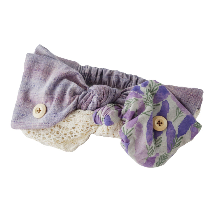 Lavender Floral Lace Bow Headband