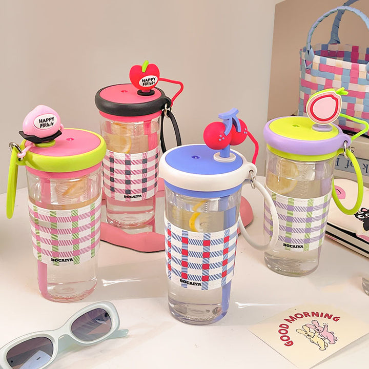 fruit-patterned water bottle