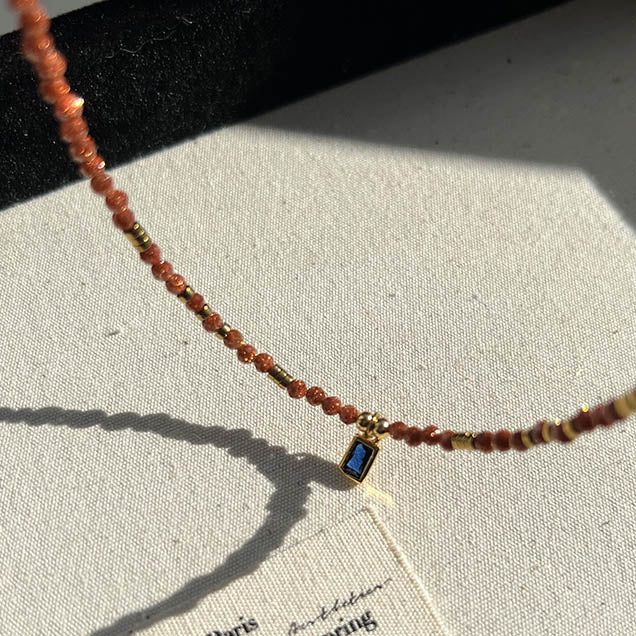 Handmade red jasper beaded necklace