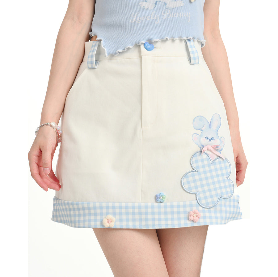 Spring/Summer Sweet Check High Waist Skirt