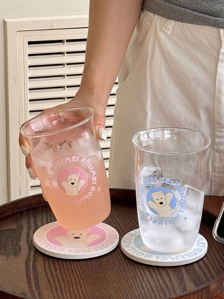 Cute Westie Polar Bear Couple Glasses