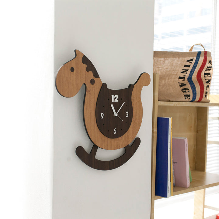 Wooden rocking horse Wall Clock