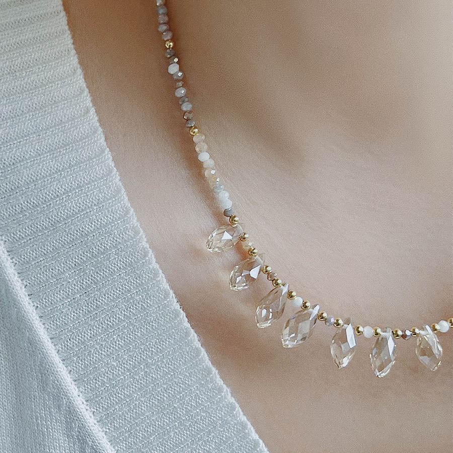 Bohemian luxury crystal bead necklace