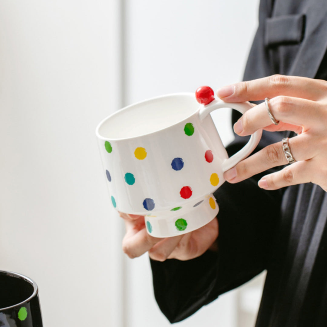 European Style Polka Dot Ceramic Cup