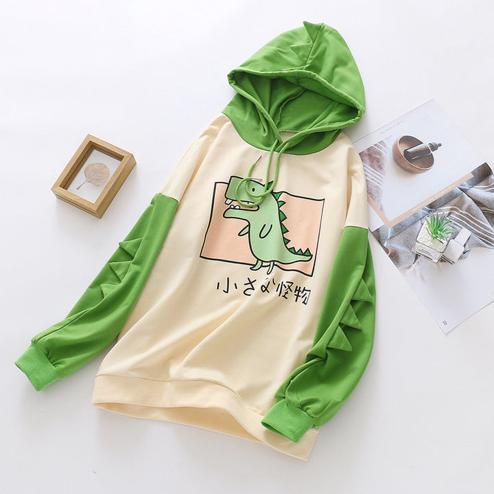 Cute Dinosaur Cartoon Print Hoodie