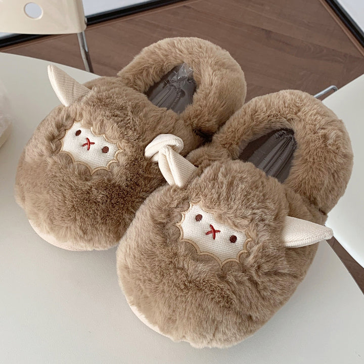 Lovely Sheep Plush Slippers