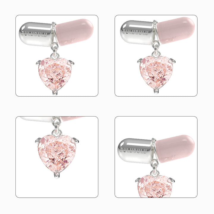 Pink Capsule Heart Earrings
