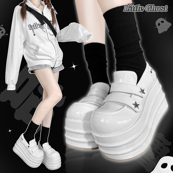 Gothic Punk Ghost Platform Shoes