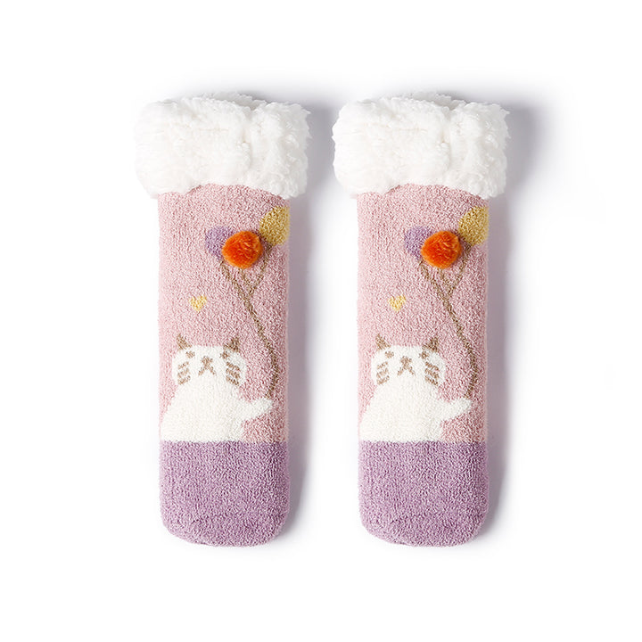 Kawaii Cartoon Coral Fleece Thick Winter Socks