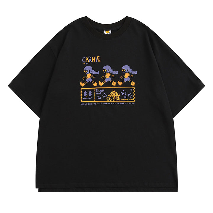 Japanese College -style Loose-fit Summer Short-sleeved Round-neck T-shirt