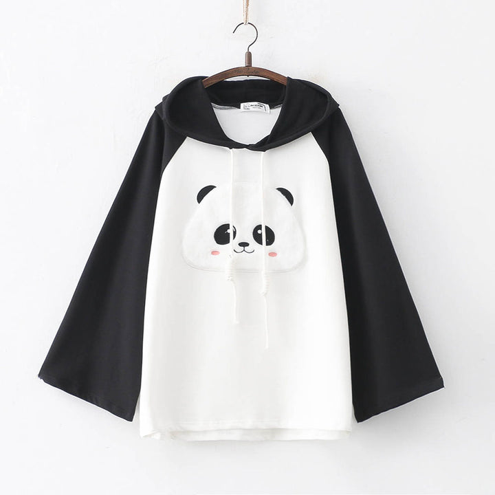 Lovely Cartoon Puppy Panda Embroidery Hoodie