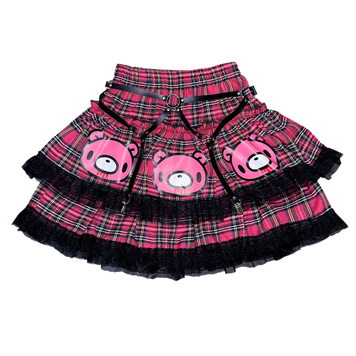 Japanese Harajuku cartoon-printed double-layered skirt