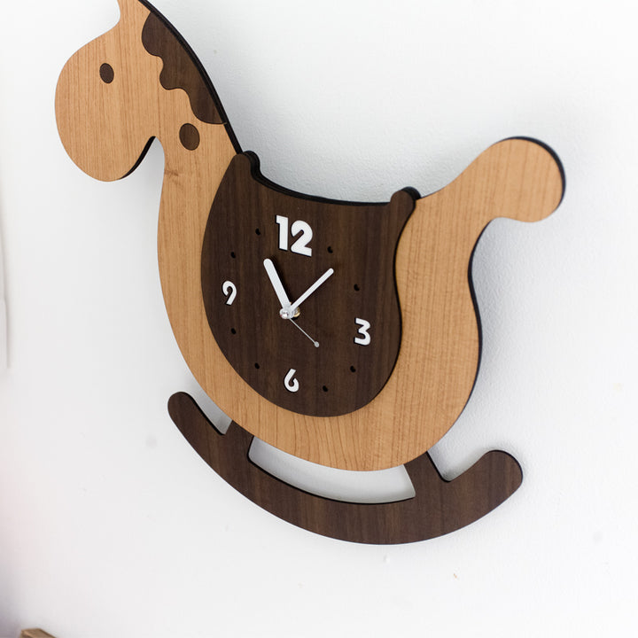 Wooden rocking horse Wall Clock