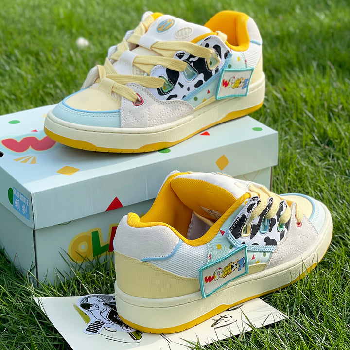 Cow-Themed Puffer Shoes