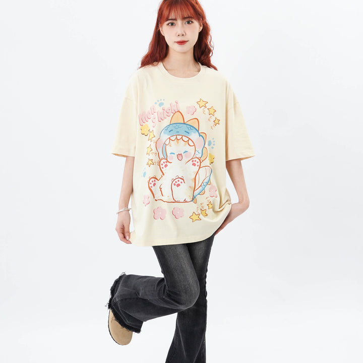 Cute Cartoon Dinosaur Baby Cotton Short Sleeve T-shirt