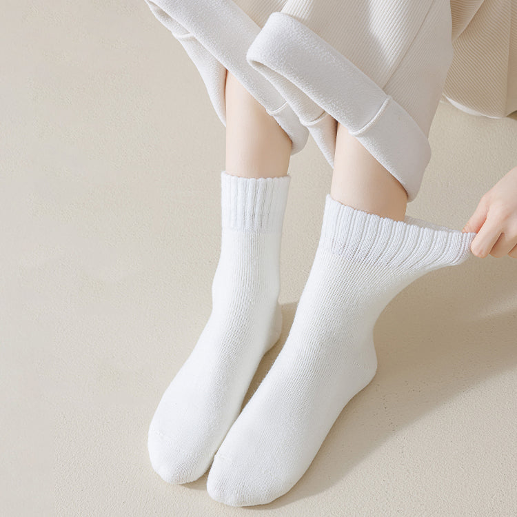 Solid Color Thickened Autumn/Winter Socks 3 Pairs/set