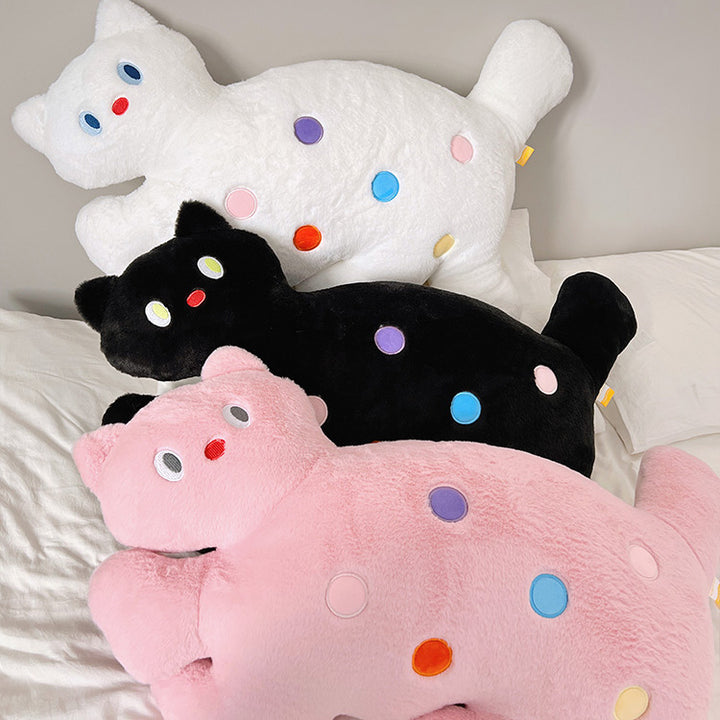 Cute Polka Dot Cat Plush Pillow