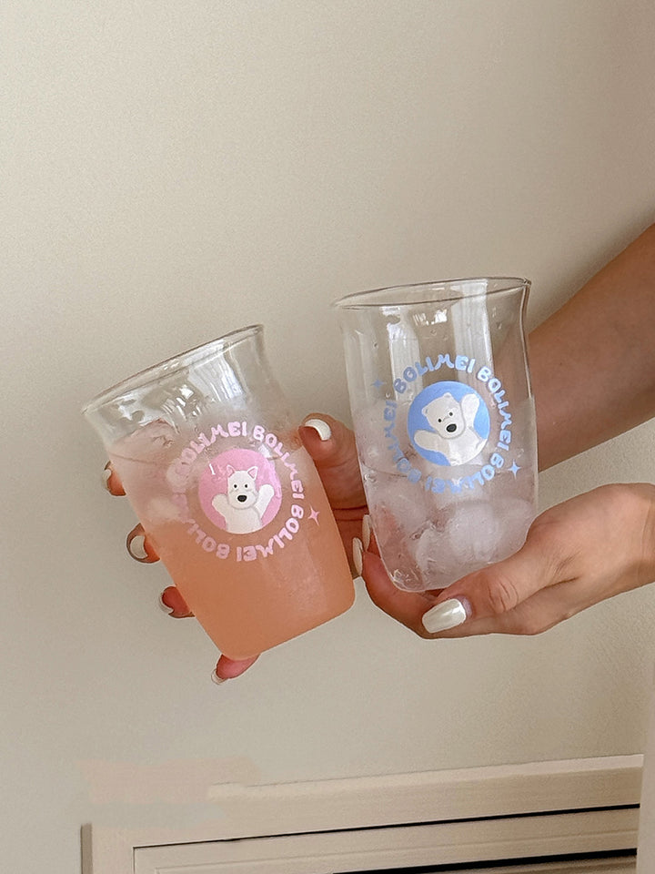 Cute Westie Polar Bear Couple Glasses