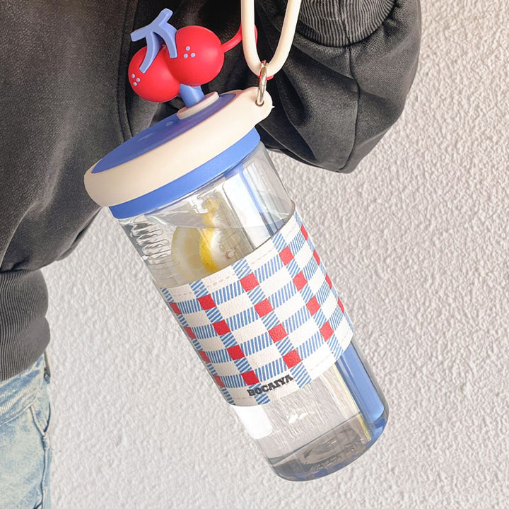 fruit-patterned water bottle