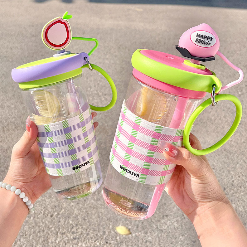 fruit-patterned water bottle