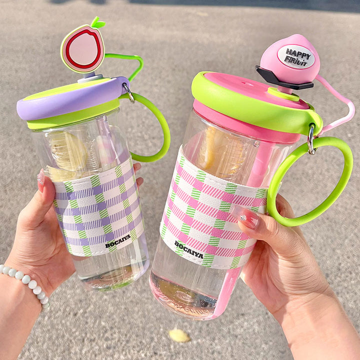 fruit-patterned water bottle