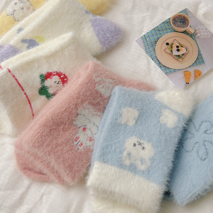 Cute Bunny Thickened Autumn/Winter Socks 2 Pairs/set