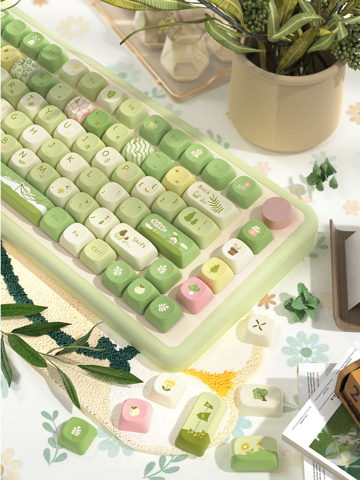 Green Forest Theme Keycap Set for Mechanical Keyboards
